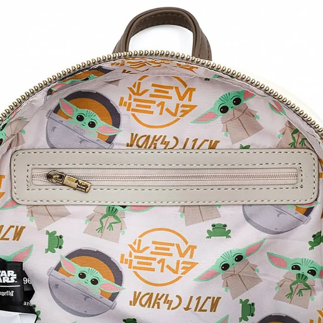 Disney Star Wars Yoda Baby Backpack Mandalorian Travel PU Leather Schoolbag Women Girl Backpack For Student/Adults Birthday Gift 4