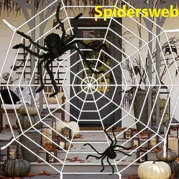 

3.6 Meters Halloween Spider Web Cobweb Terror Party Decoration Bar Haunted House Halloween Simulation Plush Spiders Suit