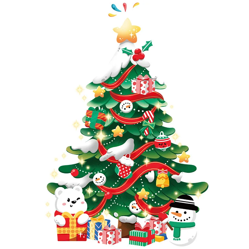 8 Fogli Vetrofanie Natalizie per Finestre, Adesivi Natalizi per Finestre Pupazzo di Neve Albero di Natale, Sticker Natalizi Decorazione Addobbi Vetrina Vetro Natale