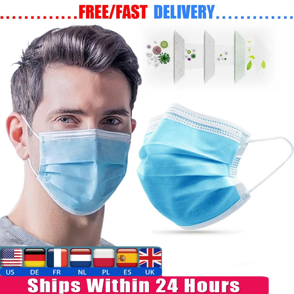 

Mask Mouth Disposable 50 Pcs N95 Anti-virus Dust-proof Meltblown Spunbond Nonwoven Face Mask Surgical