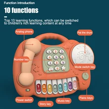 Многофункциональная игрушка-барабан для фортепиано и телефона, музыкальный ручной барабан для детей, Игрушки для раннего образования, LBV