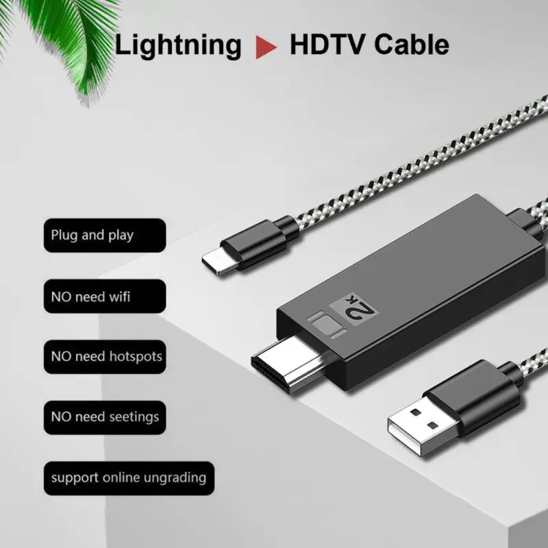 Для перехода от разъема Lightning к HDMI переходной USB кабель HDMI 1080P аудио сплиттер адаптер смарт-конвертер кабель для передачи данных для iPhone экранный преобразователь кабель адаптера