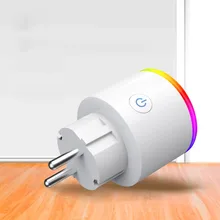 Умная розетка Wi-Fi с Светодиодный индикатор Smart Plug Мощность переключатель монитора с помощью приложения на телефоне голосовой пульт дистанционного управления Управление домашний автоматический таймер RGB свет