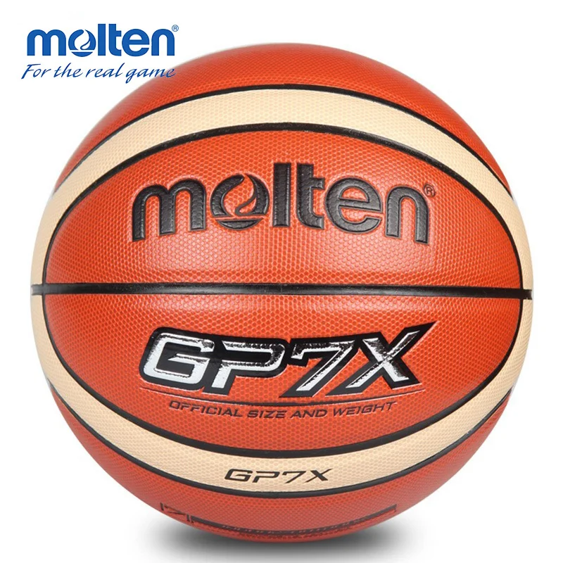 Brown Molten GP7X баскетбольный мяч Официальный Размеры 7 Для мужчин Мужская баскетбольная для внутреннего и наружного подготовка к матчу с иглой - Цвет: Brown