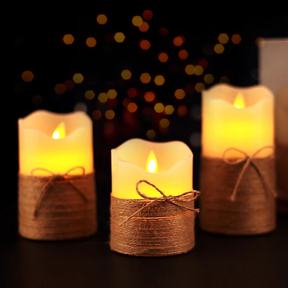 3 шт. светодиодный электрический чайный светильник, свечи, теплый белый беспламенный светильник для рождества, праздника, свадьбы, украшения с пультом дистанционного управления