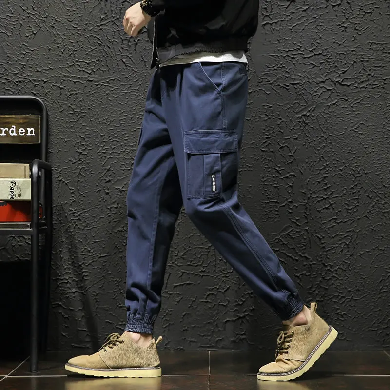 

2019 New Men's Side Pockets Cargo Harem Pants Hip Hop Casual Solid color Male Joggers Trousers Fashion Casual Streetwear Pants