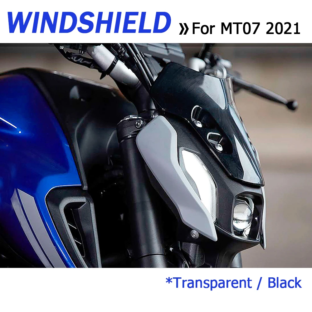 Transparent Motorräder Zubehör Windschutzscheibe Windschutzscheibe Luft Windabweiser für MT-07 MT07 MT 07 2021