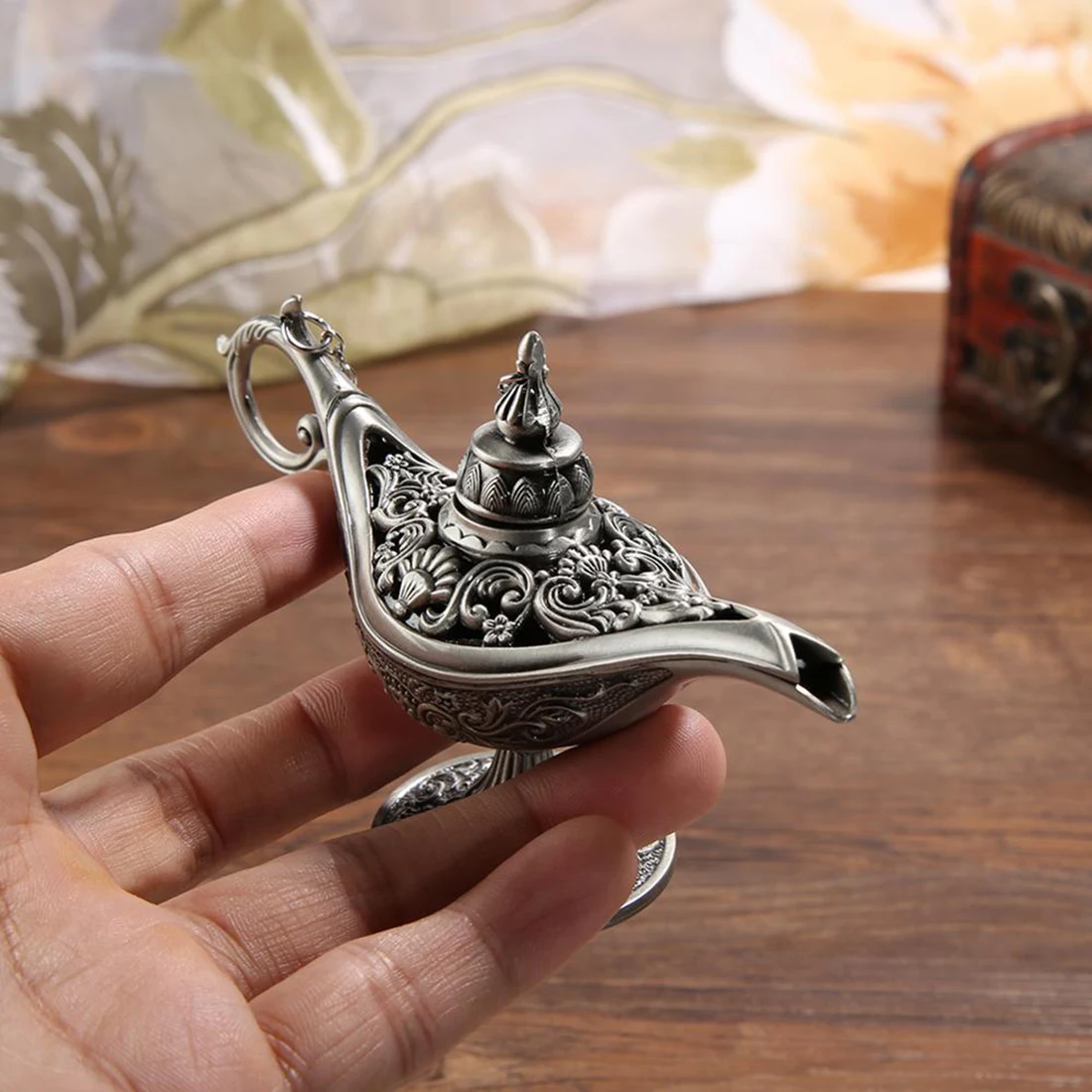 

Home Decoration Accessories Hollow Out Tea Pot Genie Lamp Retro Art Ornament Gift For Home Decor Crafts Objects Ornaments