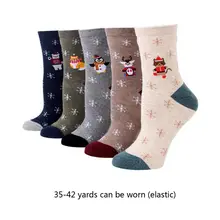 4 пары женских длинных носков для рождественских праздников милые хлопковые чулки с героями мультфильмов подарок