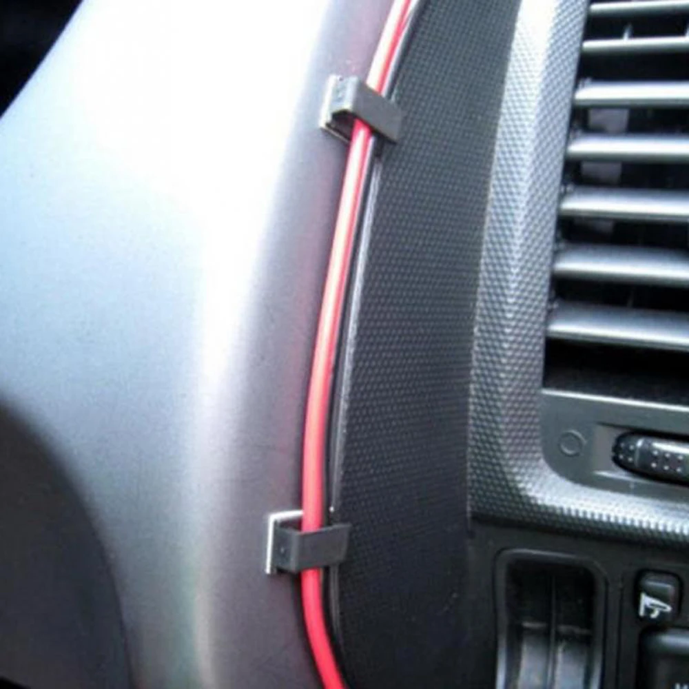 

Auto Cord Fixed Clips 50Pcs Car SUV GPS Data Cable Light Cord Decorative Wire Fixing Organizer Plastic Black Small Car Accessory