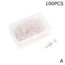 100 шт./упак. прозрачный металл розовое золото канцелярские кнопки Корк Пластик булавка для чертежных кнопок рисунок фото стены шпильки офисные школьные принадлежности, блокноты