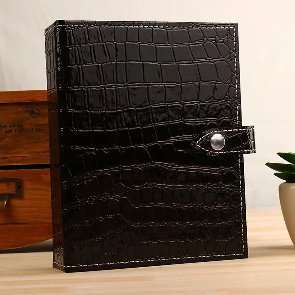 UnionPlus Croco Faux Leather 4-Page Earrings Jewelry Organizer Book(Large)