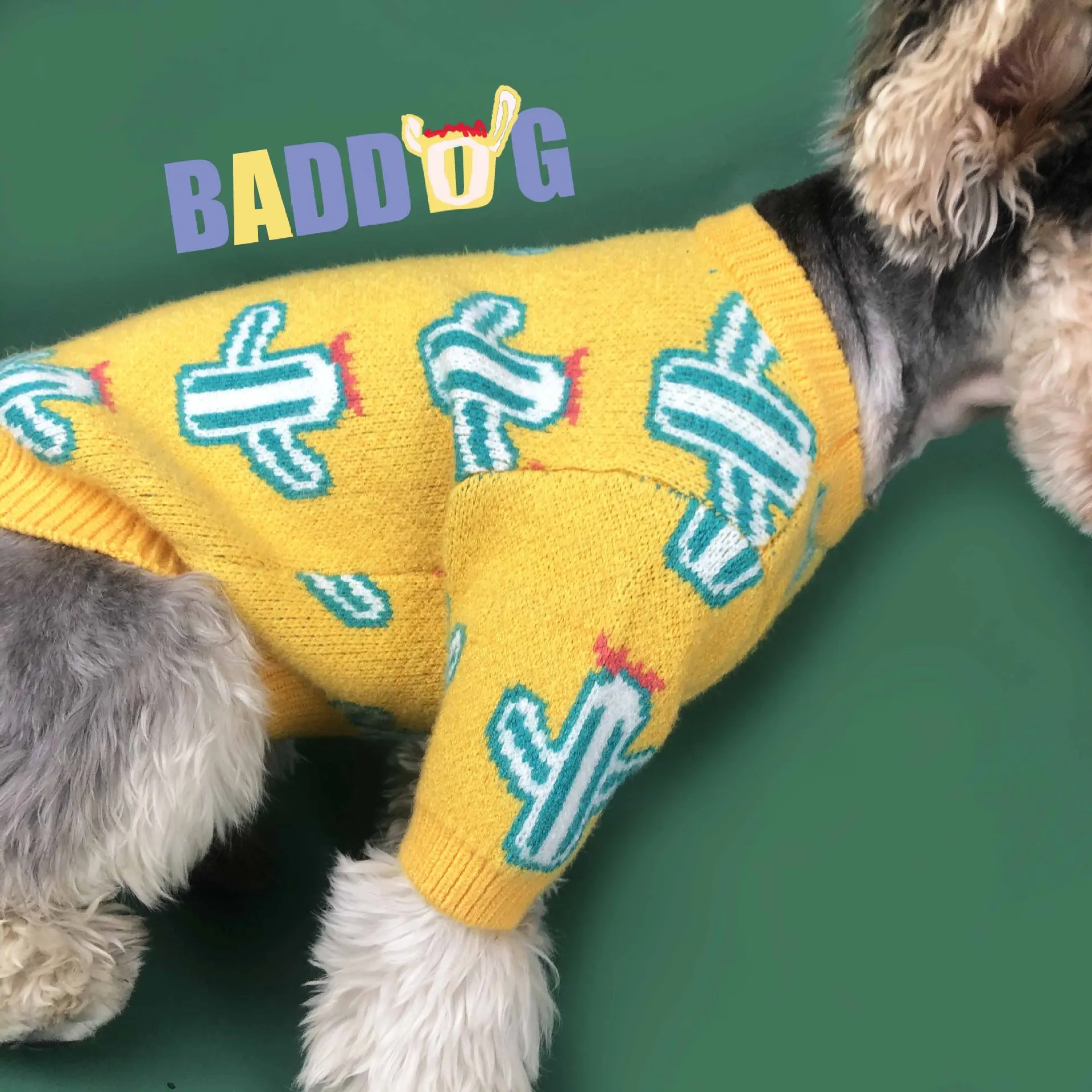 Free shipping dog sweater cute cactus color of Macaron thicken sweater warm 2 color for winter pet clothes cat sweater dropship
