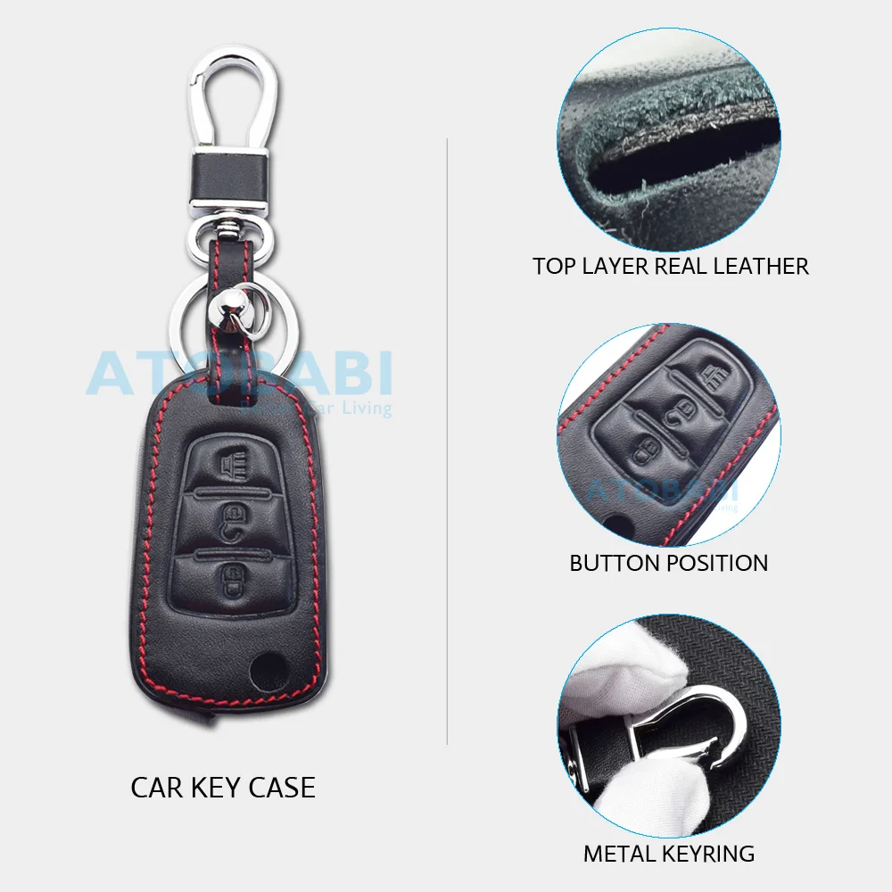 Leather Car Key Cases for Great Wall Haval Hover H1 H3 H6 H2 H5 C50 C30 C20R M4 3 Buttons Folding Keychain Remote Control Cover key case cover,key case,car key shell,flip key fob shell