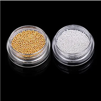 

1box High Quality New Gold and Silver Never Faded Steel Ball Metal Rhinestone 3D Charm DIY Nail Art Jewelry Decoration