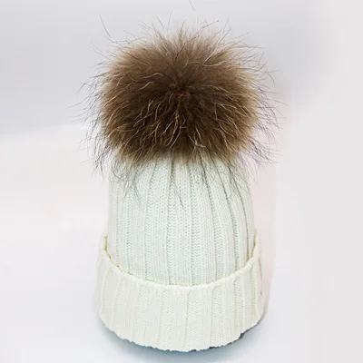 Зимние теплые шапки для женщин, Skullies Beanies, Pom Beanies, шапки, толстые вязаные мягкие Меховые шапки с помпоном, женские уличные повседневные Шапки - Цвет: style 1