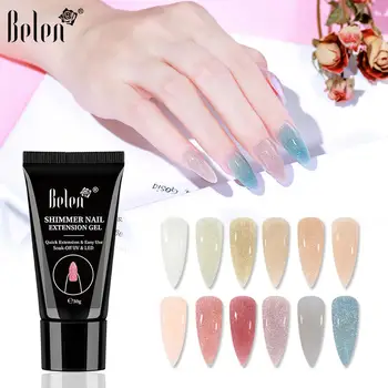 

Belen Glossy Shimmer Poly Mail Polish Soak Off UV LED Nail Varnish Primer Gel Polish Salon Manicure Pedicure Gel Nail Polish 30G
