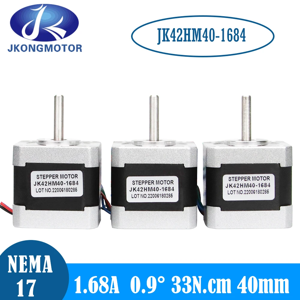 Jkongmotor Nema17-impressora 3d Cnc com Motor de Passo 0.9 Graus de Maior Precisão 3.3kg.cm 33n. cm 1.68a 2.8v 17hs4401 Impressora 3d de Chumbo