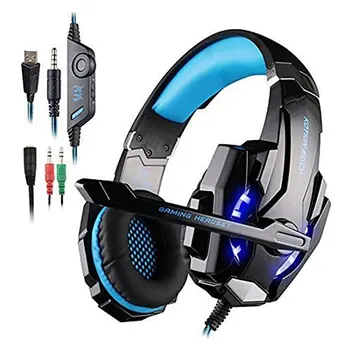 

G9000 Gaming Headset High Precision 40Mm Driv Noise Isolation Glaring Led Lights Skin-Friendly Leather Mater