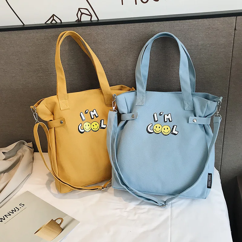 

2019 New Style Printed 3X3 WOMEN'S Canvas Handbag Korean-style Soft Surface Solid Color Single-shoulder Crossbody Bag Fashion To