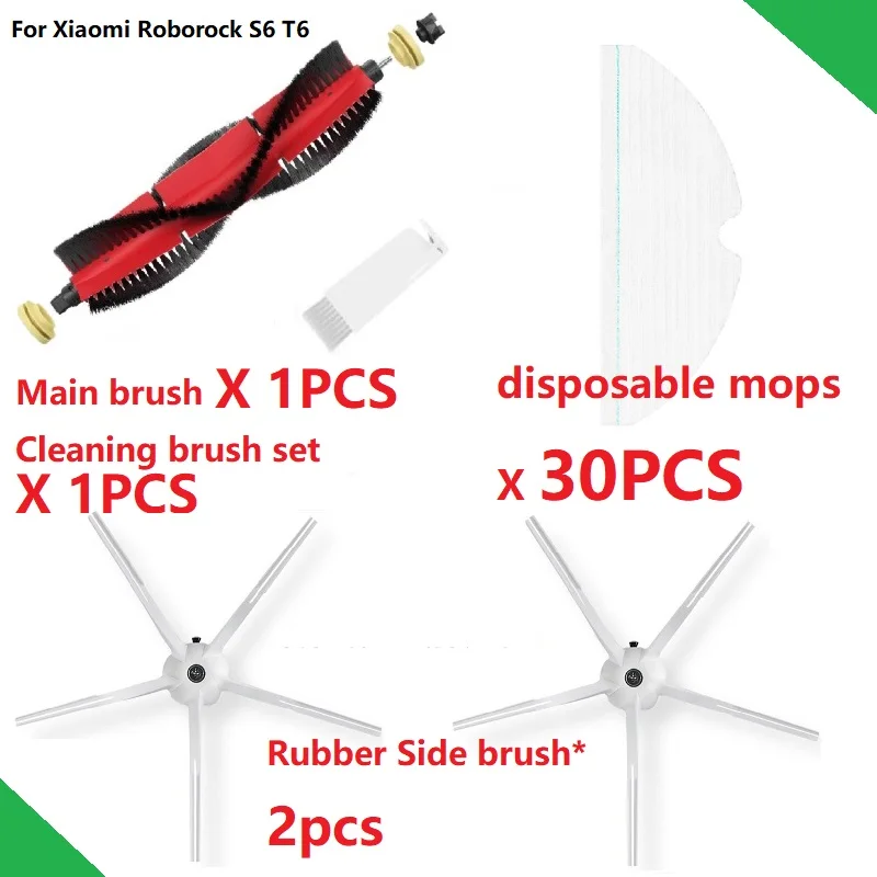 

Rubber Side Brush Main Brush Mop for Vacuum Cleaner Robotic Roborock S60 S61 T6 Accessary Spare Parts