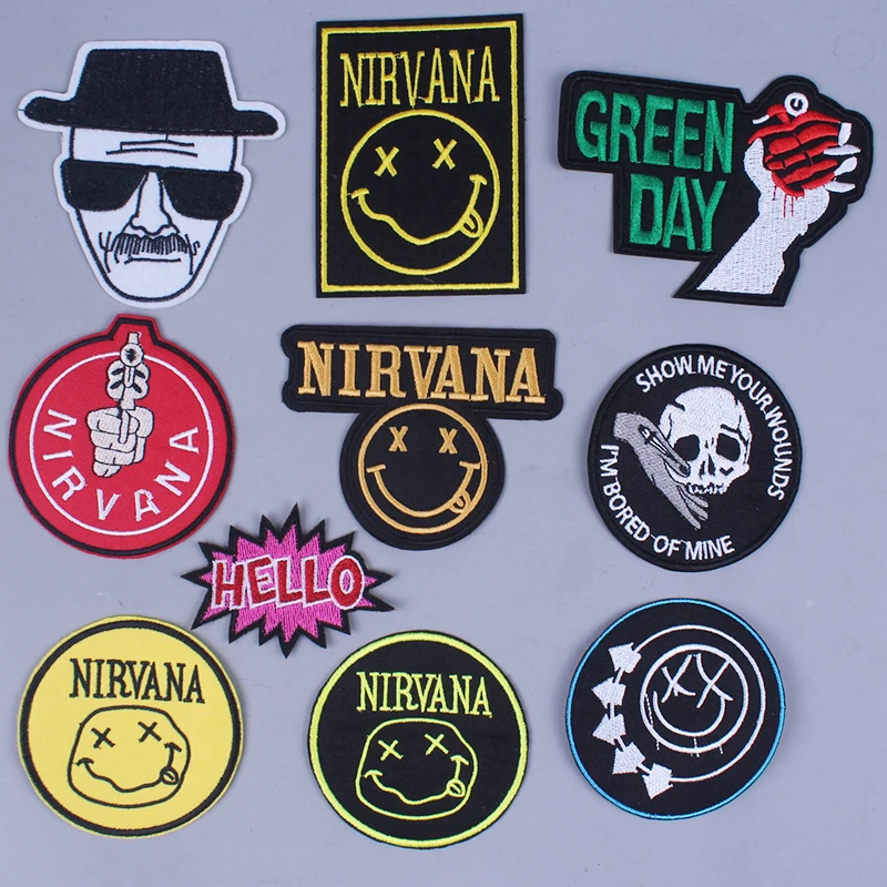 Сделай Сам Nirvana патчи для одежды нашивка в стиле панк nirvana вышивка патч ленточная