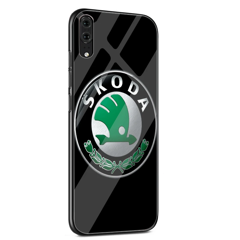 G11 Стеклянный чехол для телефона huawei P30 P10 P20 7A Y6 Y9 P Smart mate 20 Honor 9 10 8X Lite Pro Чехол Skoda с логотипом автомобиля - Цвет: G11