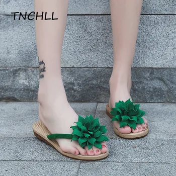 

Casual Ladies Hemp Footwear Fashion Flowers Female Roman Slippers Comfortable Outdoor Walking Women Beach Shoes SE5123