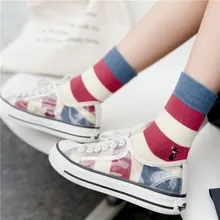 SP& CITY/5 пар в комплекте, женские короткие носки в полоску с мультяшными животными дешевые женские носки для студенческой недели, Повседневные Дышащие носки