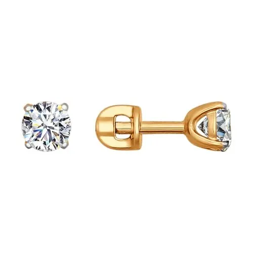 Серьги-пусеты SOKOLOV из золота со Swarovski Zirconia