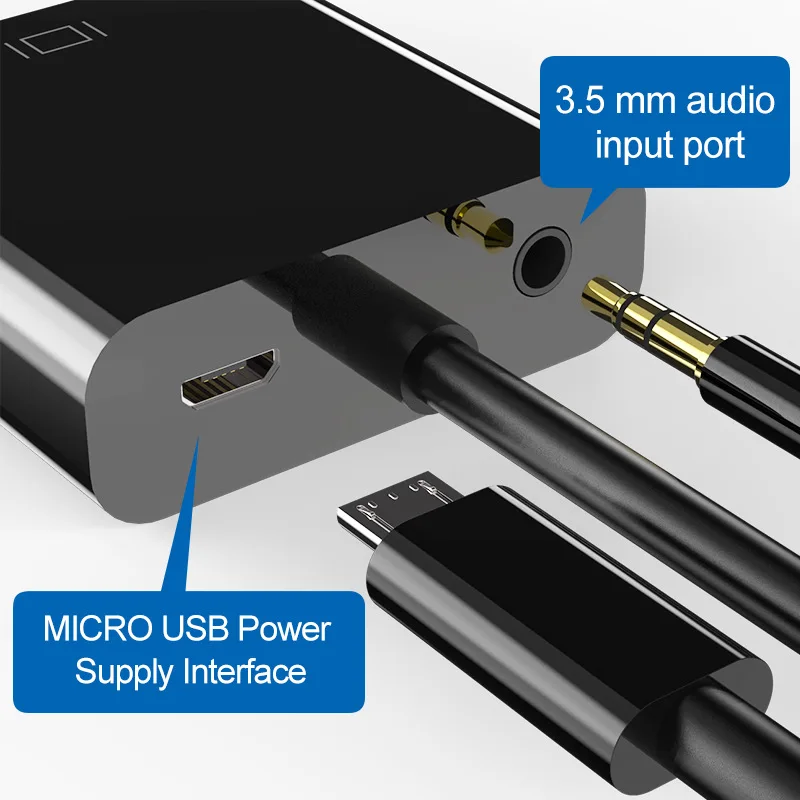 Hdmi to VGA Adapter Felkin HDMI-compatible to VGA Adapter HDMI-compatible Converter Cable 1080P Digital to Analog Video Converter for HDTV PC Laptop