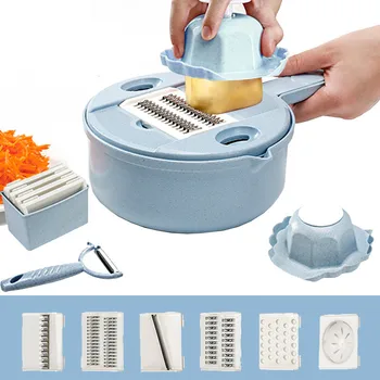 

Kitchen slicer and chopper eight in one set potato slice and slicing multi-function slicer kitchen appliances kitchen utensils