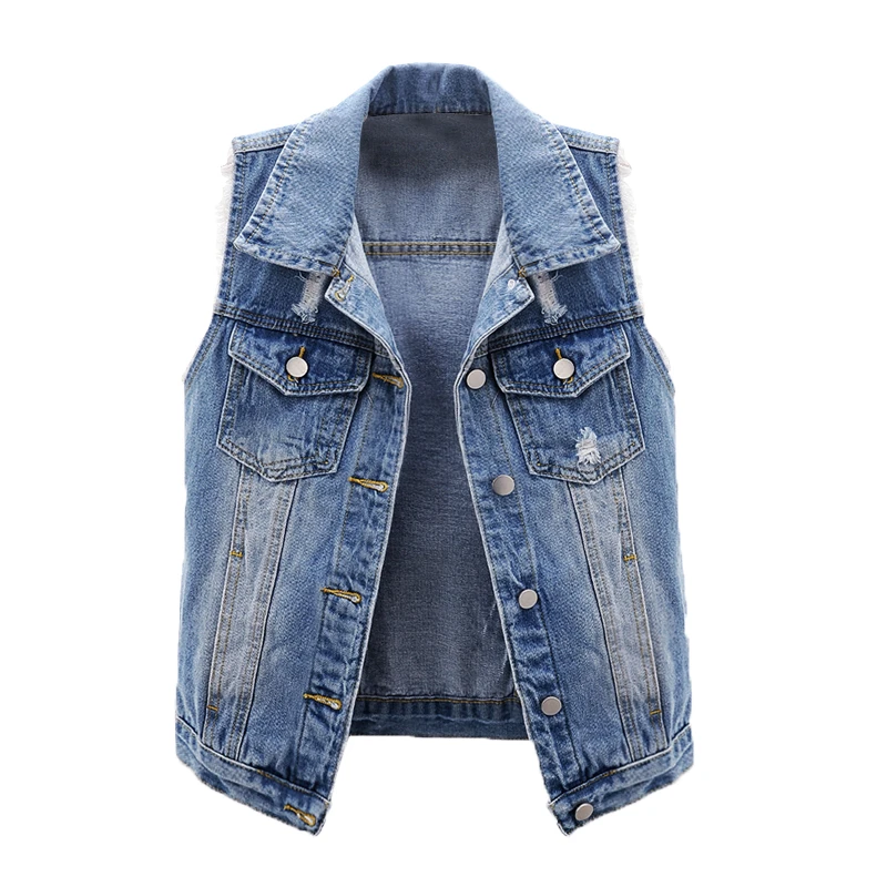 womens plus denim vest