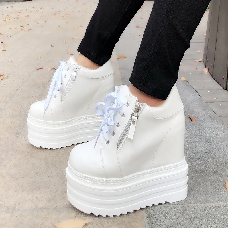 

14 cm wedge heel and thick bottom Roman shoes women's boots increased High heel casual women's shoes