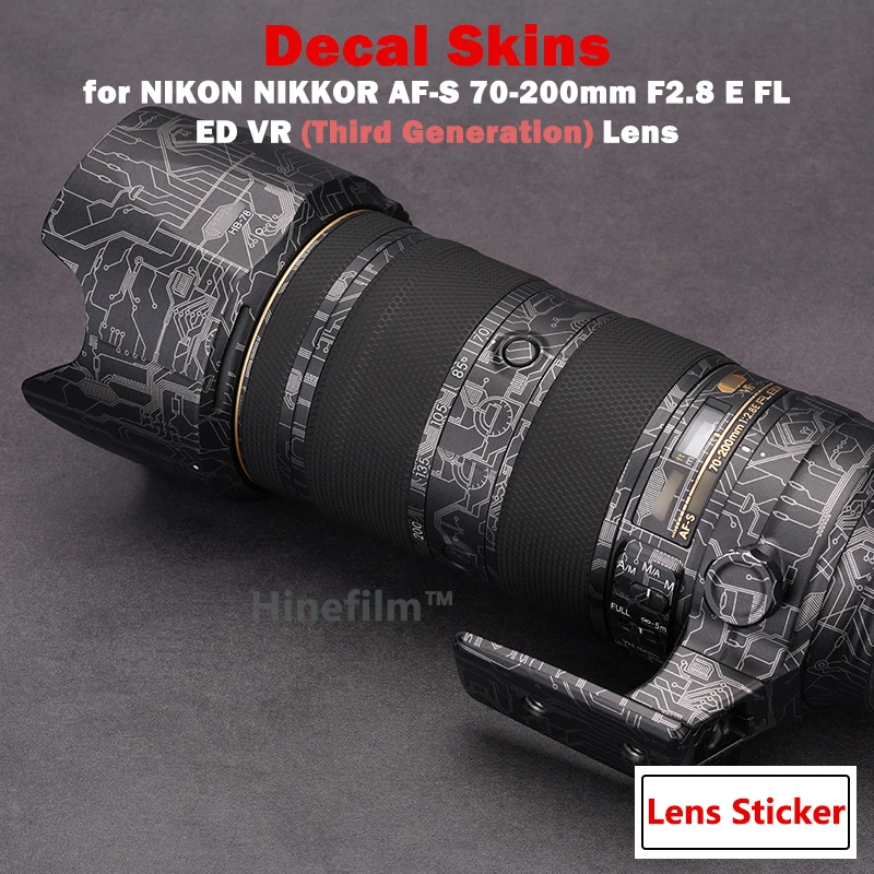 

NiKKOR AF-S 70200 F2.8E Lens Premium Decal Skin for Nikon AF-S 70-200mm f2.8E FL ED VR Lens Protector Cover Film Wrap Sticker