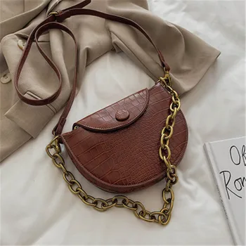 

Retro Alligator Pattern Crossbody Bags for Women 2020 Fashion Saddle Shoulder Messenger Bag PU Leather Ladies Hand Bag