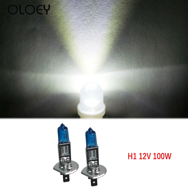 

2Pcs/Set H1 Xenon White 100w Halogen Headlight 448 Super Bulbs Hid 12v Led 501 Side light