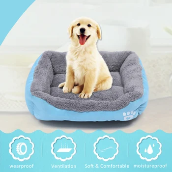

S-3XL 9 Colors Paw Pet Sofa Dog Beds Waterproof Bottom Soft Fleece Warm Cat Bed House pet supplies