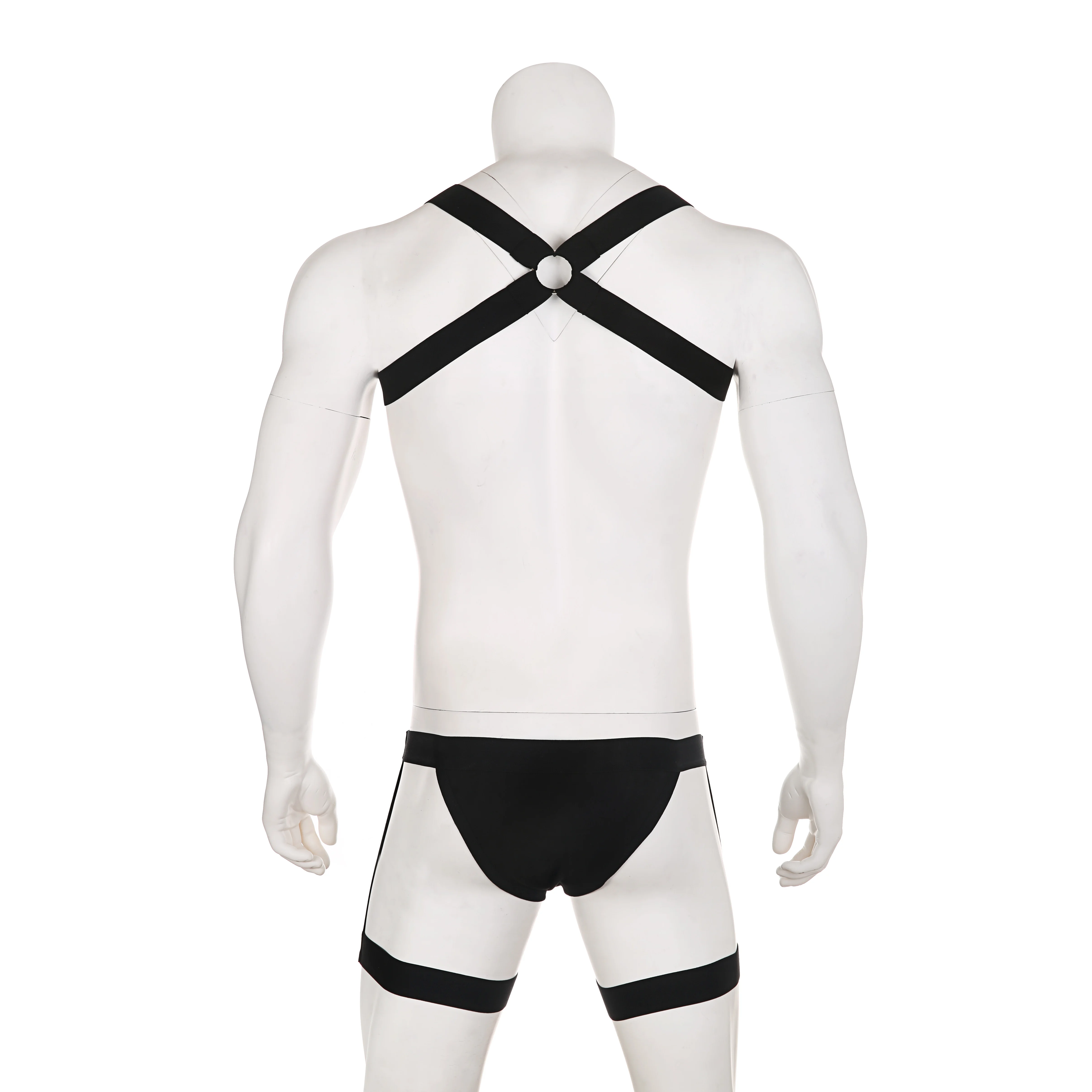 Cosplay Costume Mens Bondage Lingerie Underwear Men Sexy Harness Straps Bondage Leg Belt Lingerie Elastic Erotic Fetish Hollow Costume Set Hombre