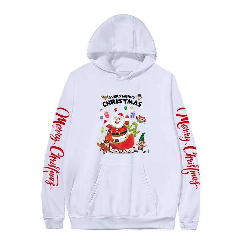 Christmas Pullovers Hoodies Long Sleeve Warm Loose Sweatshirts Sportswear Solid Casual Streetwear Outfits Top 2021 New
