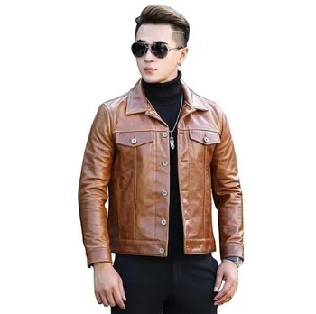

Free shipping. fashion classic cowhide jacket.japan 557 style genuine leather jackets.slim young motor coat.sales