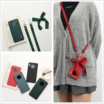 

Breathable Mesh Phone Case for iphone 11 pro max 8 7 6s plus Crossbody Shoulder Strap Lanyard bowknot Decoration Soft Case cover