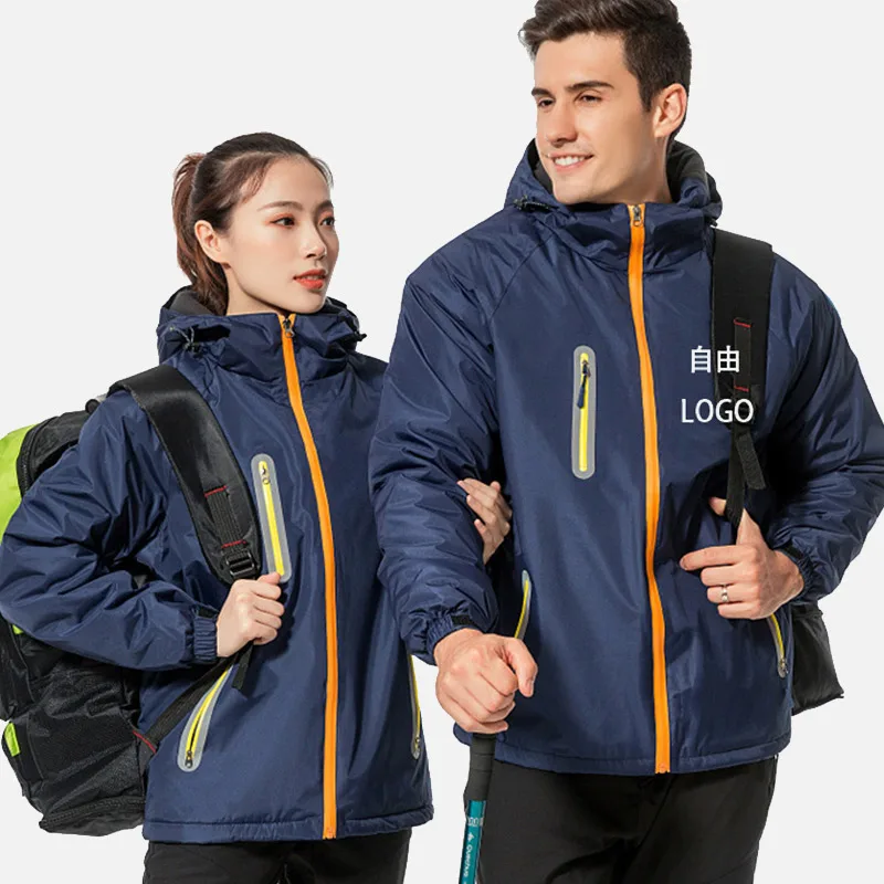 

Unisex Winter Thicken Women's Outdoor Jacket Reflective Velvet Hooded Warm Windbreaker Female 2019 Autumn Camping Couple Coats