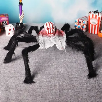 

Halloween Super big plush spider made of wire and plush black and multicolour style for party or halloween decorationsHOT ttzr