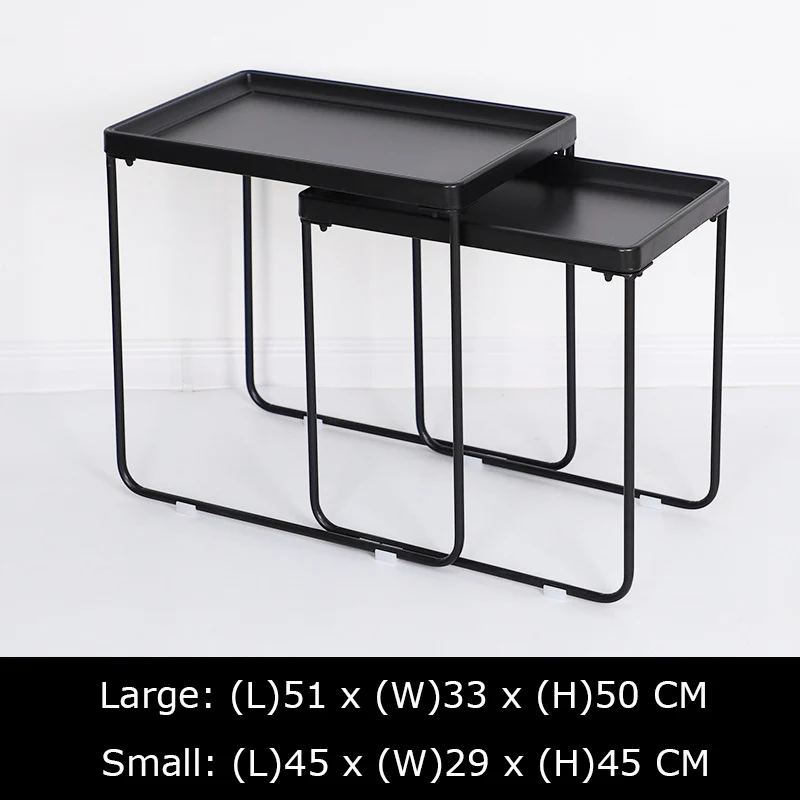 Выдвижной журнальный столик простой промышленный стиль чайный столик Экономия пространства гибкий придиванный столик для гостиной спальни - Цвет: Black