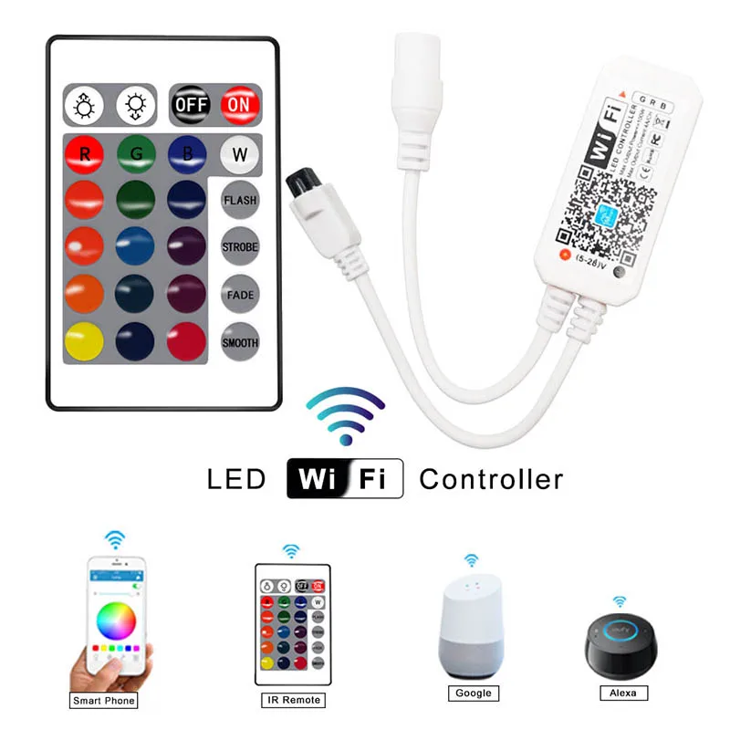 5 м 10 15 WI FI Светодиодные ленты RGB SMD 3528 5050 12V гибкие светодиодные украшения дома Тира