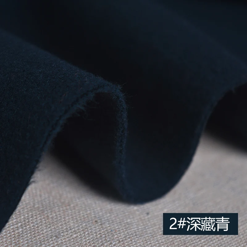02 navy blue Утолщенная двухсторонняя имитация ткань из шерсти и кашемира твидовая ткань мягкая зимняя одежда DIY материал пальто 150*50 см - Цвет: 02 navy blue