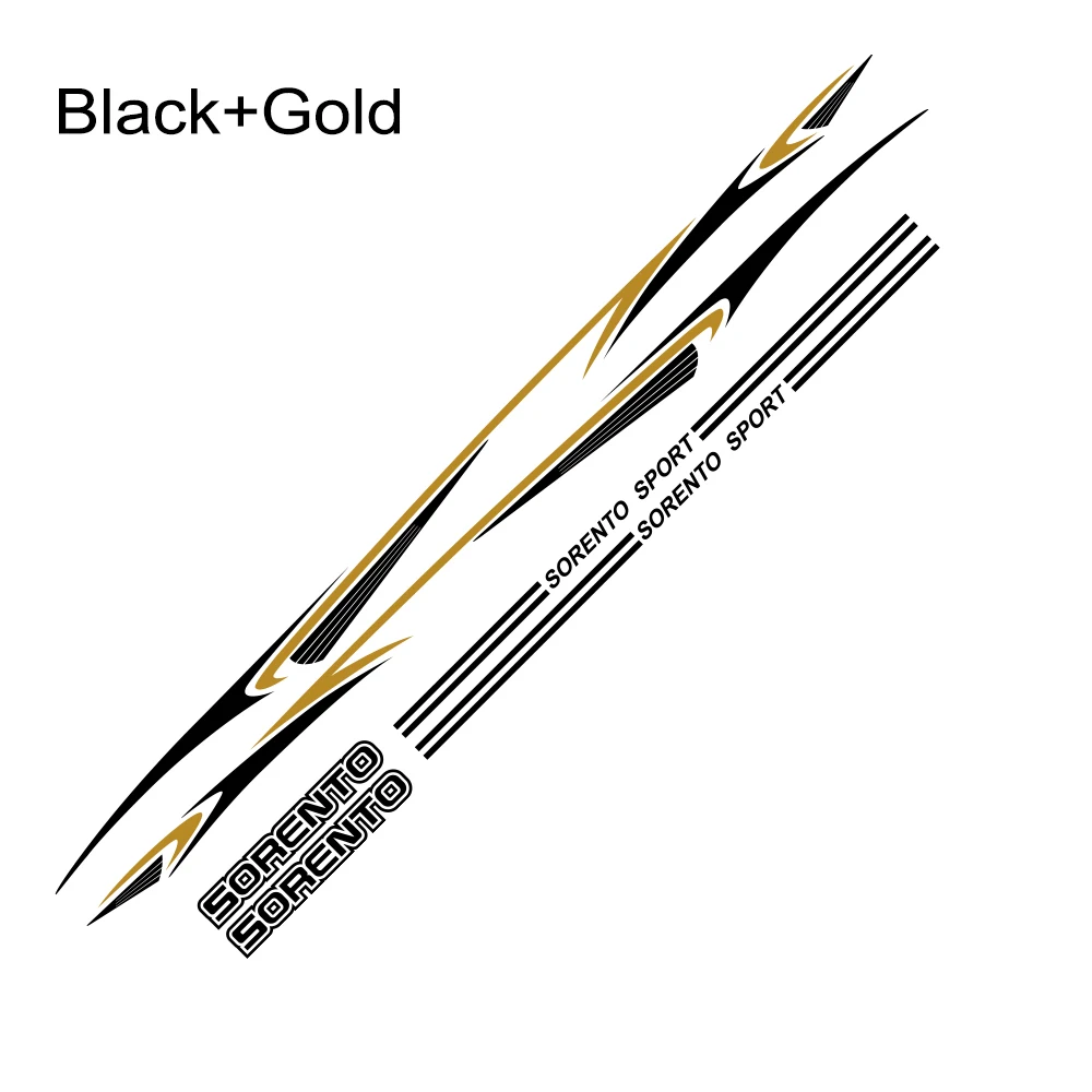 Black Gold 1 комплект, наклейки для боковой юбки автомобиля, авто Декор, наклейка для Kia Sorento, автомобильная Накладка для кузова, Светоотражающие ПВХ автомобильные аксессуары, Стайлинг - Название цвета: Black Gold