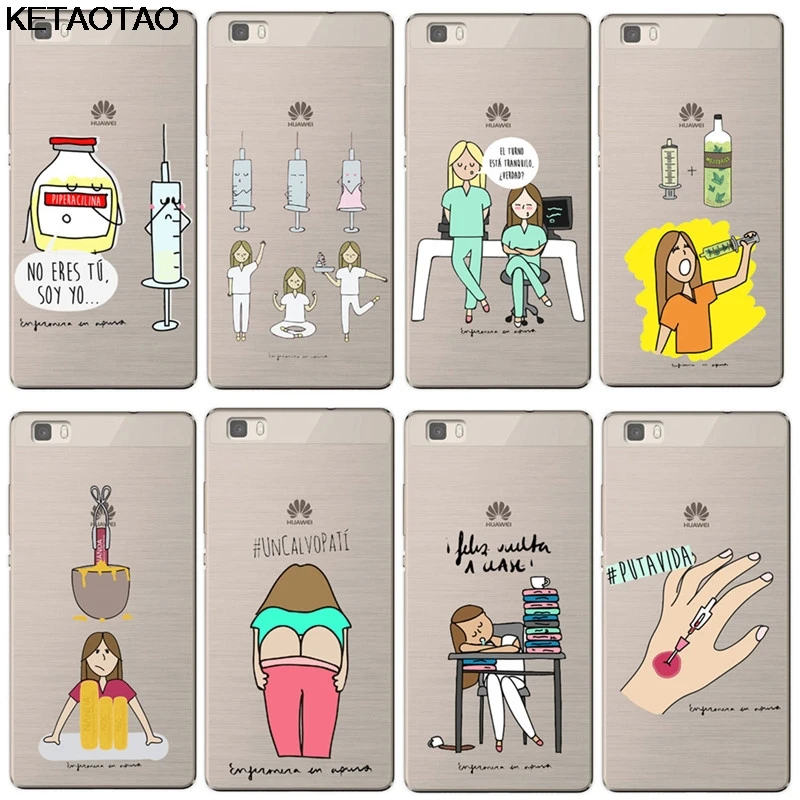 KETAOTAO испанский мультяшный медицинский телефонный чехол s для iPhone 4S 5C 5S 6 6S 7 8 Plus X Чехол кристально чистый мягкий TPU чехол s