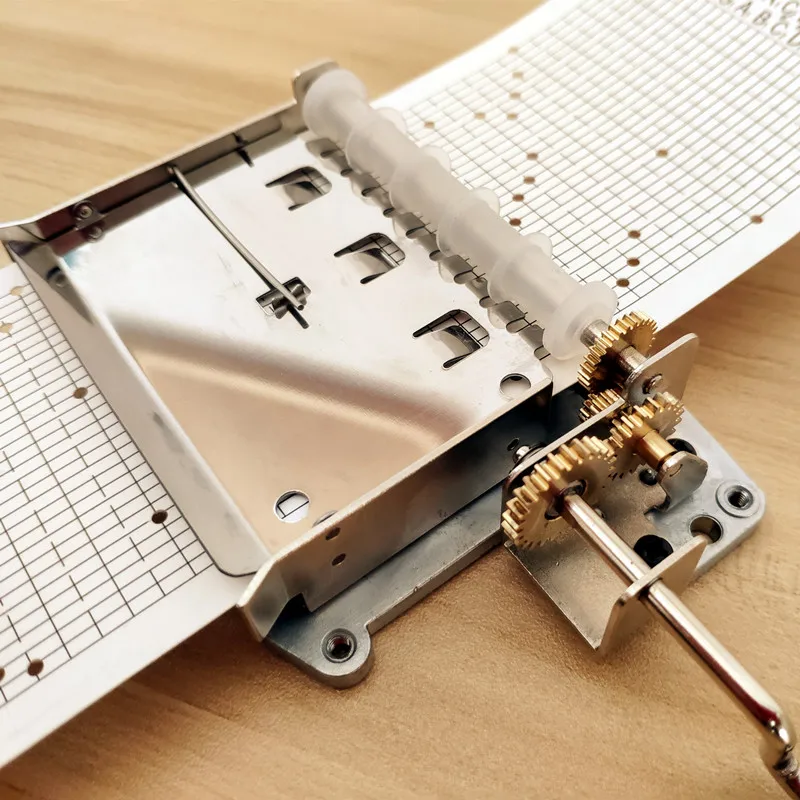 DIY Music Box with Copper Gear, Hand Crank, Paper Strip, Musical Movements, 30 Notes 6